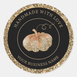 Handmade mit Liebe Pumpkin Runder Aufkleber