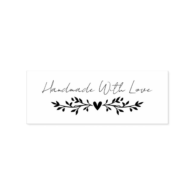 Handmade mit Liebe Script-Blätter Gummistempel (Prägung)