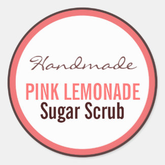 Handmade Pink Lemonade Sugar Scrub Runder Aufkleber