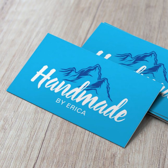 Handmade Products Blue Mountain Typografy Visitenkarte (Von Creator hochgeladen)