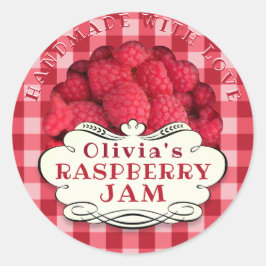 Handmade Raspberry Jam Runder Aufkleber