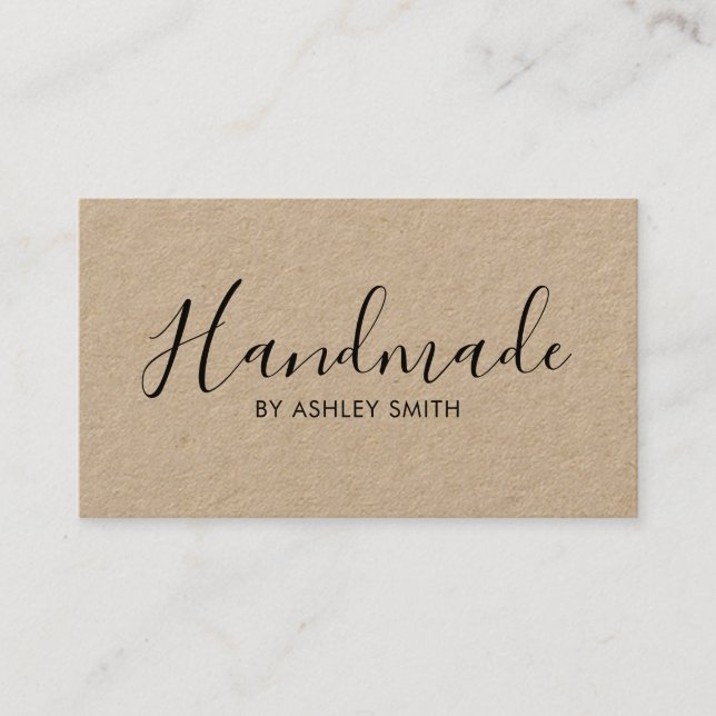 Handmade Rustic Kraft Business Card Visitenkarte (Vorderseite)