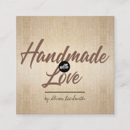 Handmade Rustic Kraft Quadratische Visitenkarte