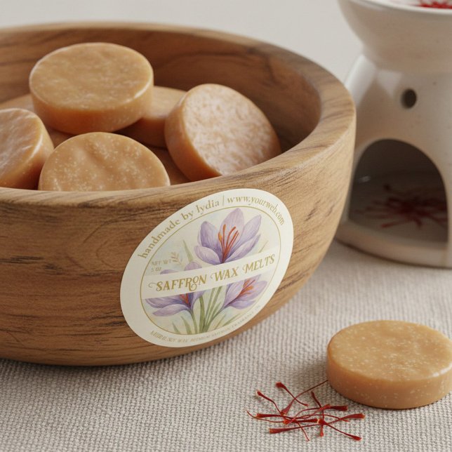 Handmade Saffron Wax Melts Round Sticker (Von Creator hochgeladen)