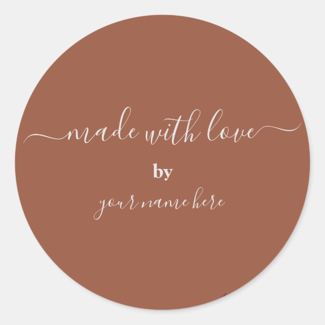 Handmade Simple Elegange Packung Terracotta Class Runder Aufkleber (Vorderseite)