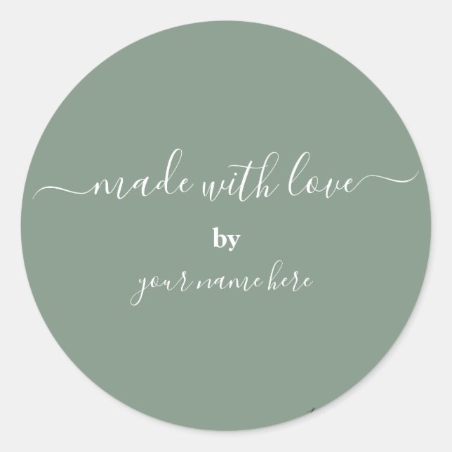 Handmade Simple Elegant Packaging Runder Aufkleber (Vorderseite)