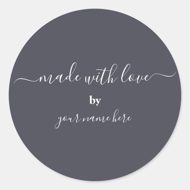 Handmade Simple Elegant Packaging Runder Aufkleber (Vorderseite)