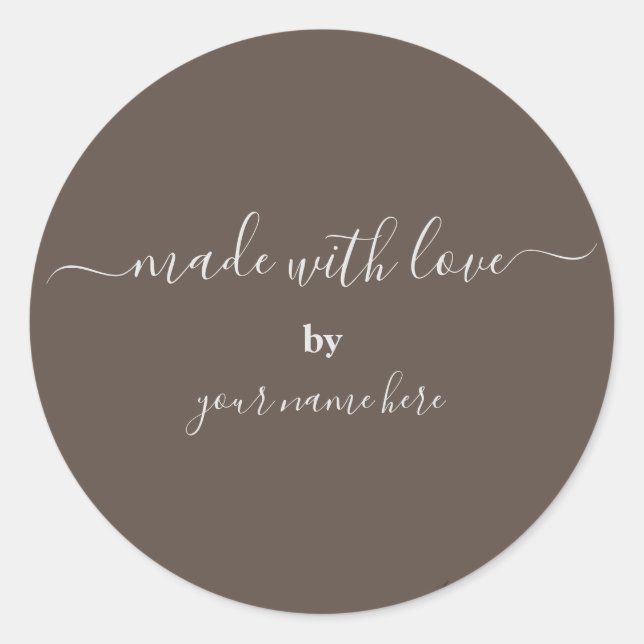 Handmade Simple Elegante Packaging Classic Round S Runder Aufkleber (Vorderseite)