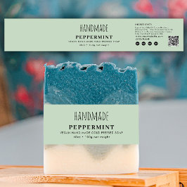 Handmade Soap Belly Band Green Product Label Wrap