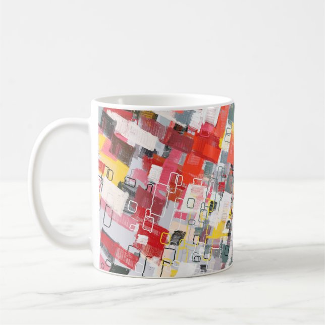 Handmade surreal abstract pattern. Modern artistic Kaffeetasse (Links)