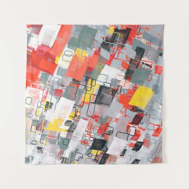 Handmade surreal abstract pattern. Modern artistic Wandteppich (Vorderseite)