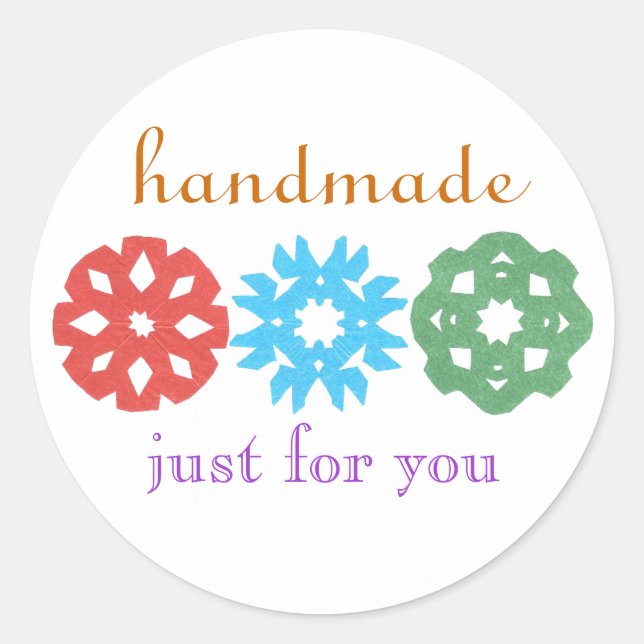 "Handmade"-Weihnachtsgeschenk Runder Aufkleber (Vorderseite)