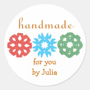 "Handmade"-Weihnachtsgeschenk Runder Aufkleber