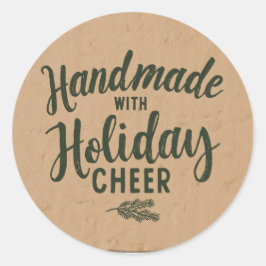 Handmade with Holiday Cheer Runder Aufkleber