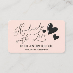 Handmade with Liebe Hearts Script Etsy Zuhause Cra Visitenkarte