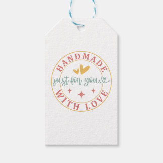 Handmade With Love Aufkleber | Just For You Etiket Geschenkanhänger