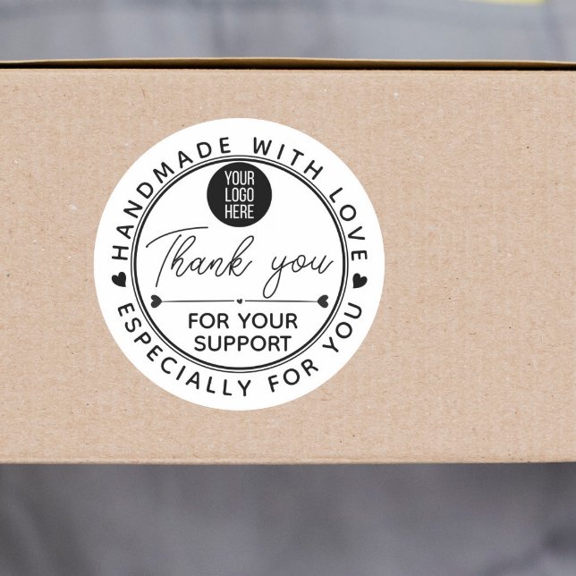 Handmade With Love Circle Sticker – Logo (Créateur téléchargé)