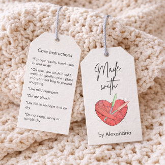 Handmade With Love Crochet Care Instructions Geschenkanhänger