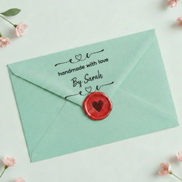 Handmade With Love Custom Name Label Stamp Permastempel