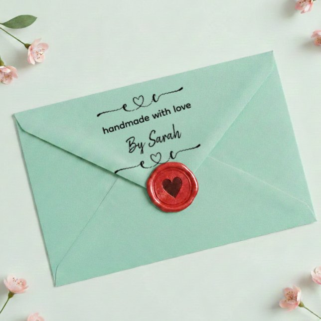 Handmade With Love Custom Name Label Stamp Permastempel (Von Creator hochgeladen)