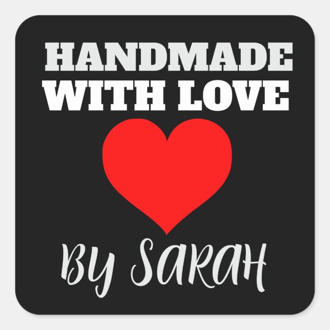 HANDMADE WITH LOVE CUSTOM STICKERS (Vorderseite)