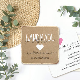Handmade With Love Etsy Home Crafter Art Fair Gold Quadratische Visitenkarte
