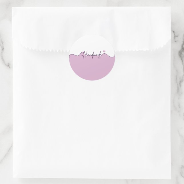 Handmade With Love Floral Small Business Packaging Runder Aufkleber (Tasche)