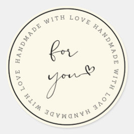 Handmade With Love Kreisaufkleber Runder Aufkleber