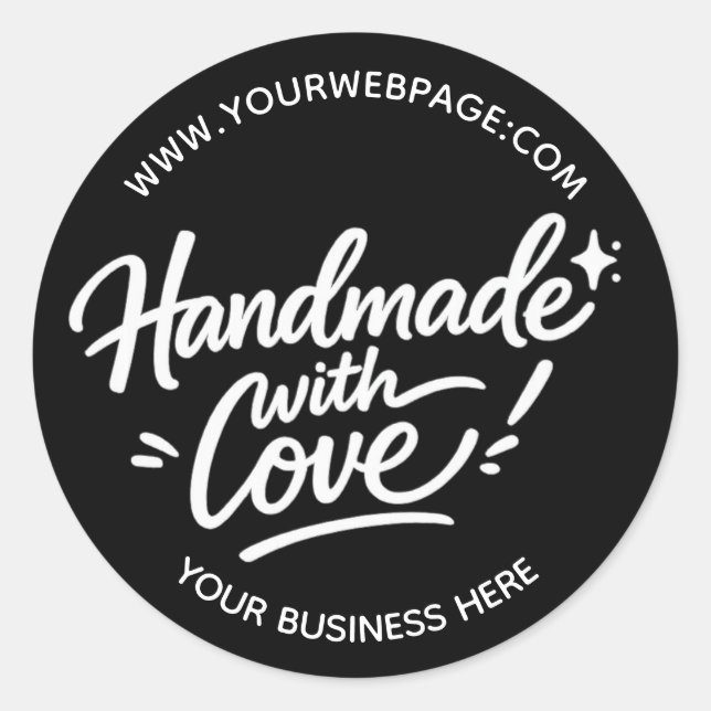 Handmade With Love Packaging Sticker (Vorderseite)