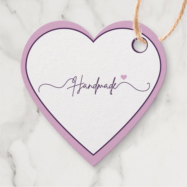 Handmade With Love purple Small Business Packaging Geschenkanhänger (Rückseite)