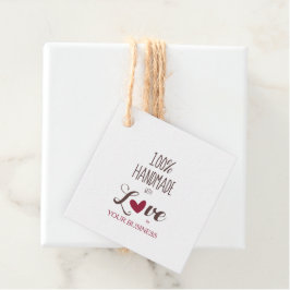 Handmade with Love Quote with Heart im Netz Design Geschenkanhänger