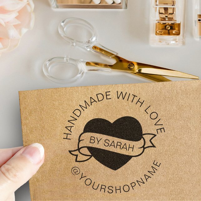 Handmade With Love Your Shop And Name Gummistempel (Von Creator hochgeladen)