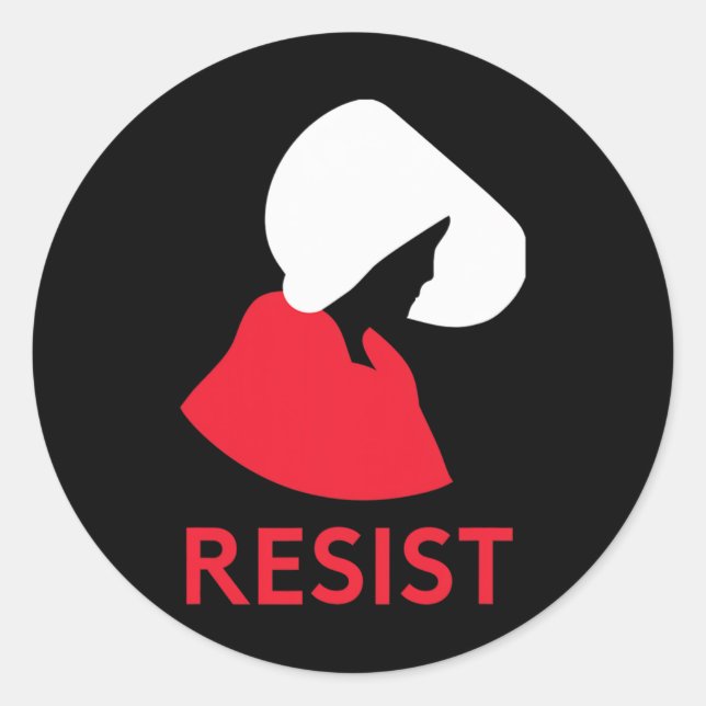 Handmaid Resist Feminist Protest Runder Aufkleber (Vorderseite)