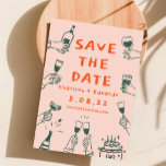 Handmalen von Funky Retro Contemporary Save The Date<br><div class="desc">Handmalen von Funky Retro Save the Date</div>