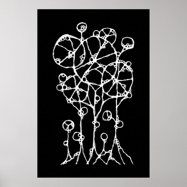Handmalerei - Abstrakte Baumgruppe 2 Poster (Vorne)