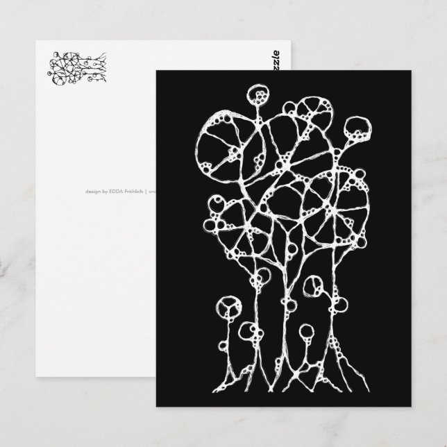 Handmalerei - Abstrakte Baumgruppe 2 Postkarte (Vorne/Hinten)