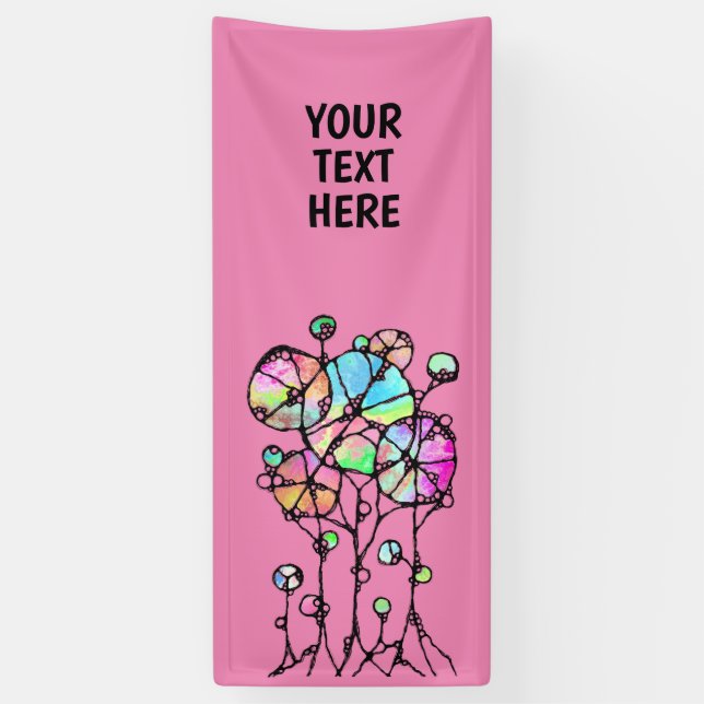 Handmalerei - Abstrakte Baumgruppe 3 Banner (Vertikal)
