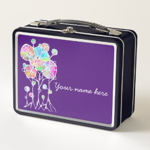 Handmalerei - Abstrakte Baumgruppe 4 Metall Brotdose