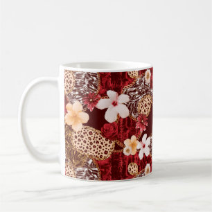 Handmalerei Abstrakte Wasserfarbe Leopard Zebra an Kaffeetasse