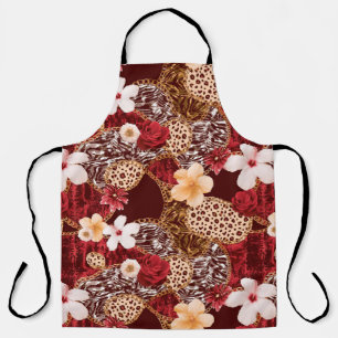 Handmalerei Abstrakte Wasserfarbe Leopard Zebra an Schürze