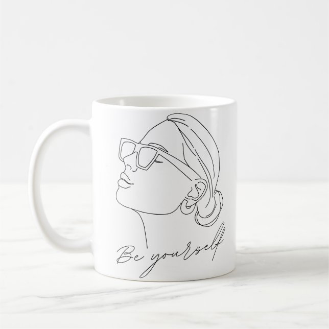 Handmalerin sei selbst Zitat Kaffeetasse (Links)