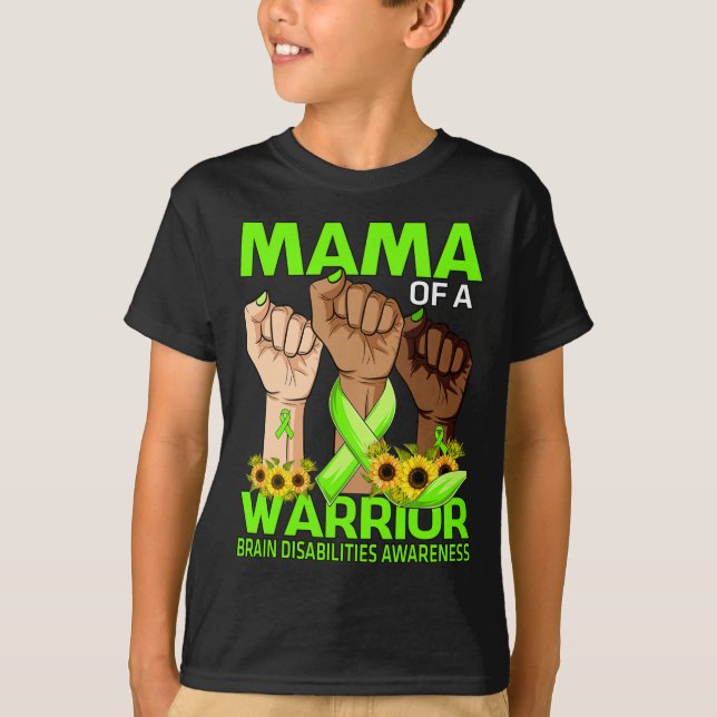 Handmama einer Gehirnbehinderung eines Kriegers T-Shirt (Vorderseite)