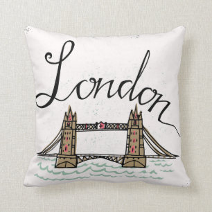 Handmit buchstaben gekennzeichnete London-Brücke Kissen