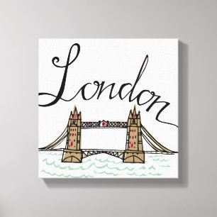 Handmit buchstaben gekennzeichnete London-Brücke  Leinwanddruck
