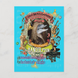 Handolphin Funny Dolphin Animal Composer Händel Postkarte