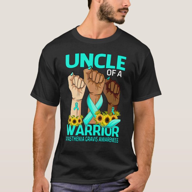HandOnkel eines Kriegers Myasthenia Gravis Awarene T-Shirt (Vorderseite)