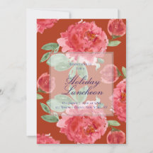 Handpainted Red Roses Holiday Luncheon