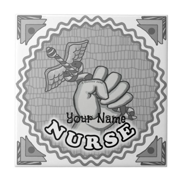 Handpfleger Caduceus Fliese (Vorderseite)