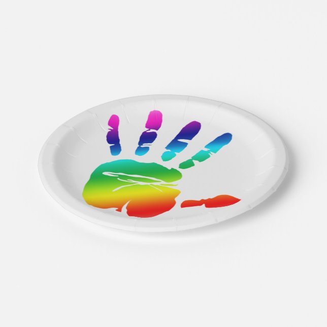 Handplatte Pappteller (Schrägansicht)