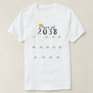 Handprint-Abschluss-Klasse von 2038 wächst mit mir T-Shirt